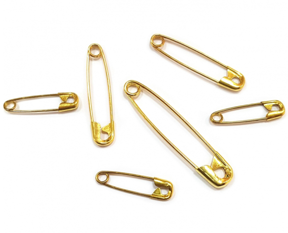 Англійські шпильки золотого кольору (12 шт.) 071104 фото №2