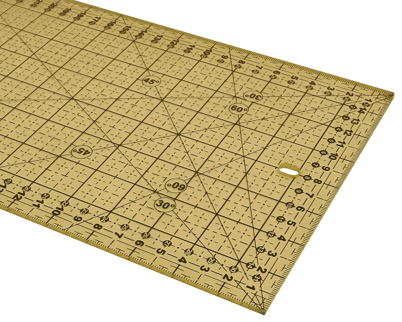 Лінійка з чорною розміткою (16х32 см)  M1632-NS фото №3