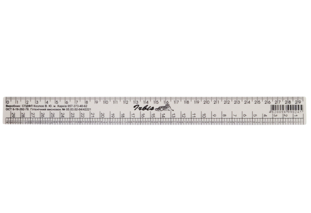 Лінійка закрійника, білого кольору (29,5 см) 234/1 фото №1