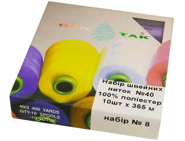 Набір швейних ниток №8 Dor Tak (10 шт.)  набір №8 фото №2