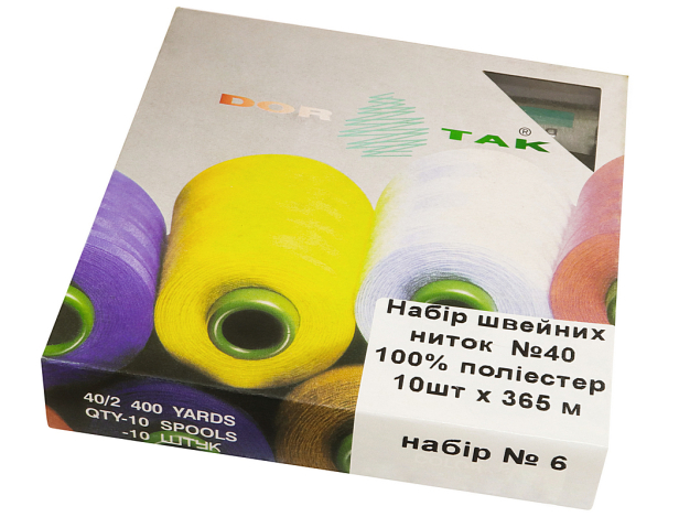 Набір швейних ниток №6 Dok Tak (10 шт.)  набір №6 фото №2