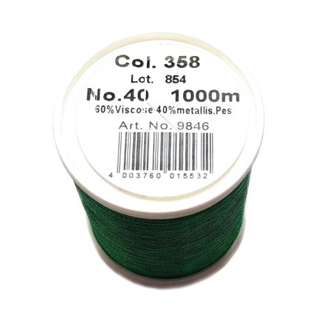 Нитка METALLIC (GREEN) 358 фото №2