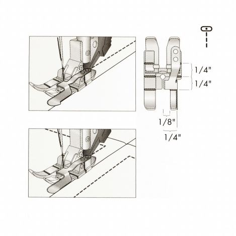 Лапка для отстрочки по краю с припуском 1/4 (6 мм) 820924096 фото №3