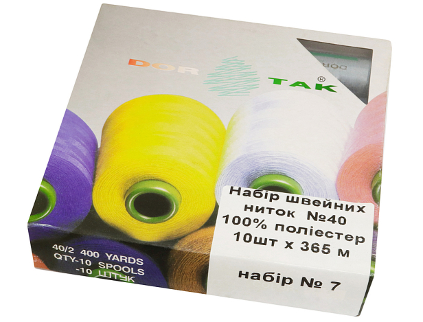 Набір швейних ниток №7 Dor Tak (10 шт.) набір №7 фото №2