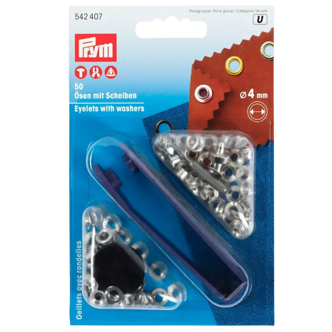 Люверси сріблясті (внутрішній діаметр 4 мм) 542407 фото №1