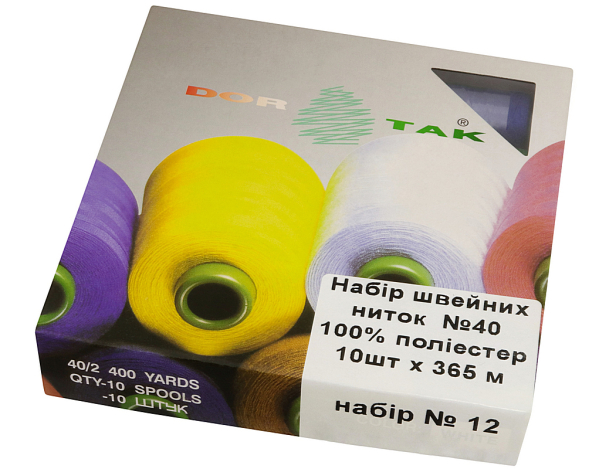 Набір швейних ниток №12 Dor Tak (10 шт.)  набір №12 фото №2