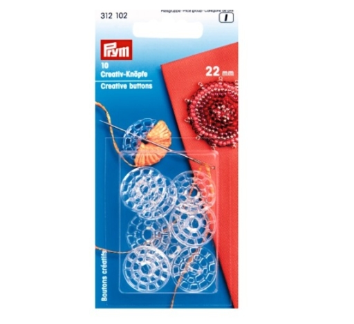 Декоративні гудзики, прозорі (22 мм) 312102 фото №2