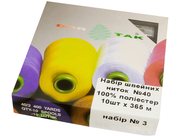 Набір швейних ниток №3 Dor Tak (10 шт.) набір №3 фото №2