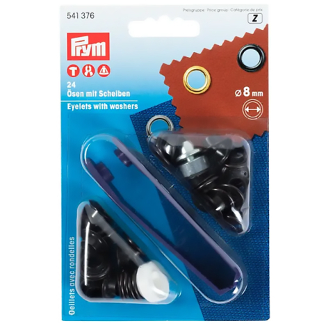 Люверси чорні (внутрішній діаметр 8 мм) 541376 фото №1