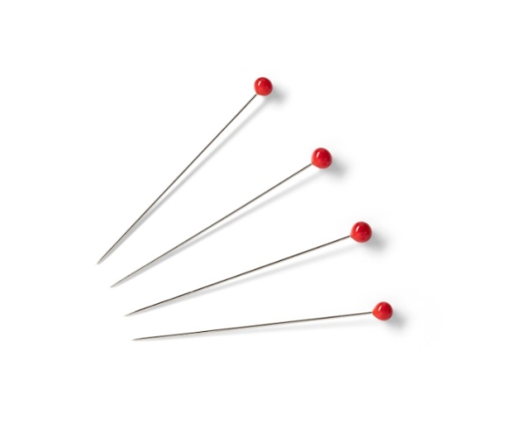 Шпильки зі скляними головками, тонкі (0,40х35 мм) 029700 фото №2