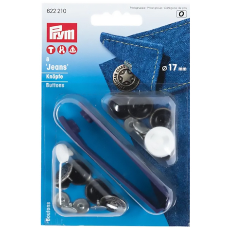 Джинсові кнопки, зістарене срібло (17 мм) 622210 фото №1