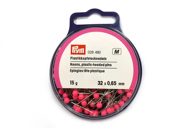 Булавки с розовыми головками, средние (0,65х35 мм) 028480 фото №1