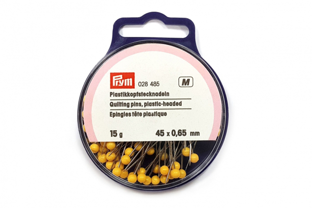 Шпильки з жовтими головками, середні (0,65х45 мм) 028485 фото №1