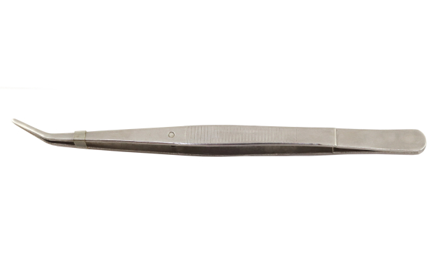 Пинцет изогнутый с насечками (металлический)  TWE6(P) фото №1