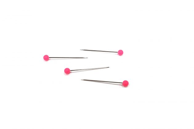 Булавки с розовыми головками, средние (0,65х35 мм) 028480 фото №2