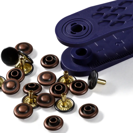 Заклепки, зістарена мідь/чорний (9 мм) 403102 фото №3