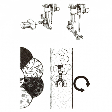 Открытая лапка для штопки и свободной техники шитья 412801045 фото №3