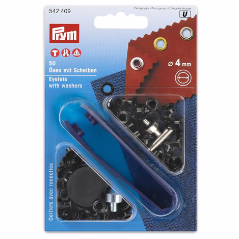 Люверси чорні (внутрішній діаметр 4 мм) 542409 фото №1