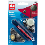 Кнопки "Анорак", 20 мм (зістарене срібло)