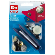 Кнопки "Анорак", 20 мм (матове срібло)