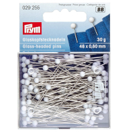 Шпильки з білими скляними головками, товсті (0,80х48 мм)