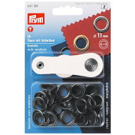 Люверси чорні (внутрішній діаметр 11 мм)